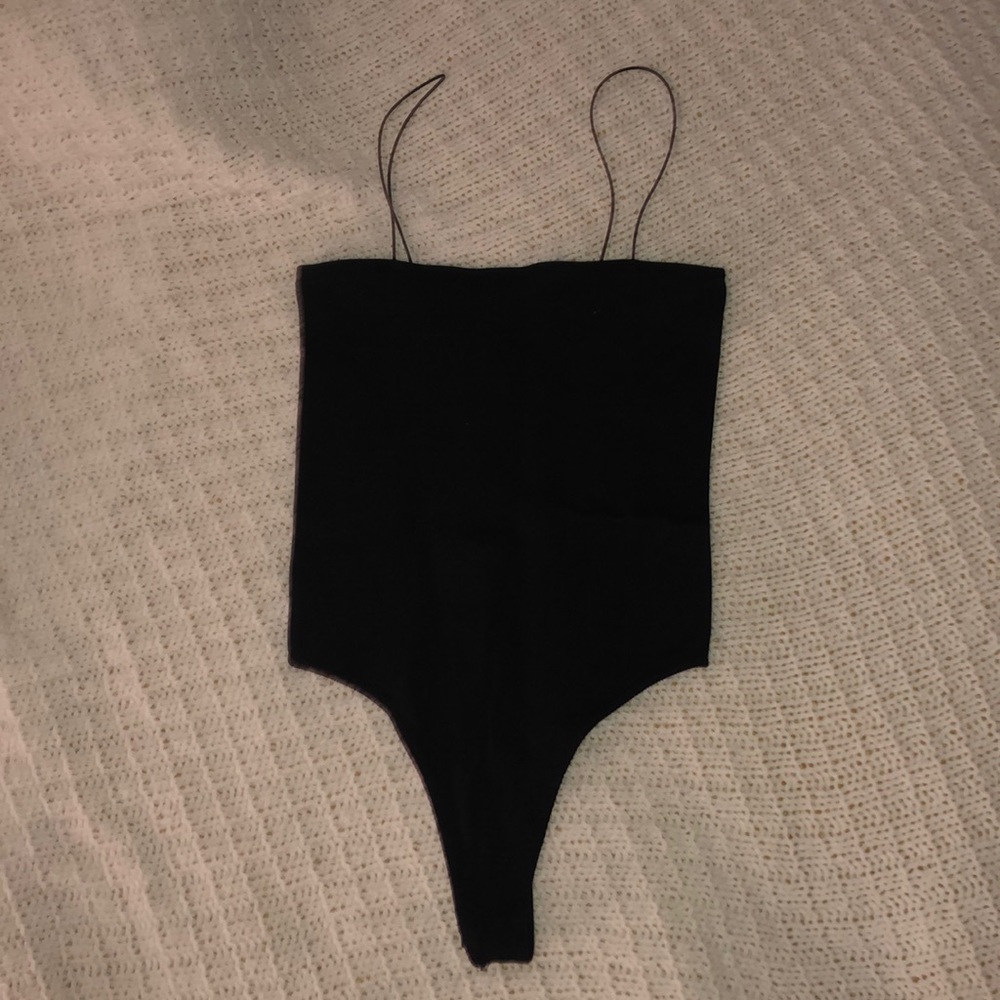 stretchy black bodysuit